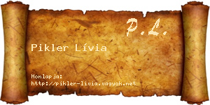 Pikler Lívia névjegykártya